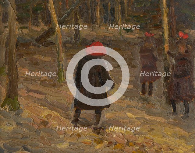 The artist's children in the park, c1930. Creator: Teodor Jozef Mousson.