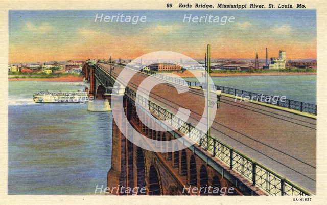 Eads Bridge, St Louis, Missouri, USA, 1935. Artist: Unknown
