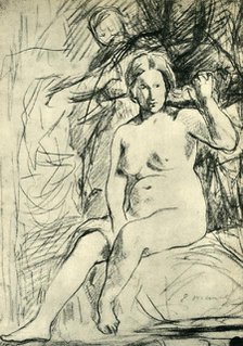 Study of a Seated Nude ('La Toilette'), 1858-1860, (1943). Creator: Edouard Manet.