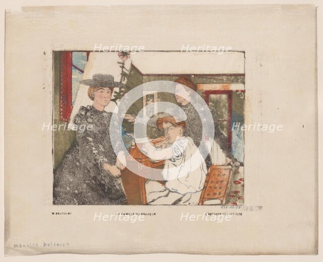 La Famille du graveur, 1898. Creator: Maurice Delcourt.