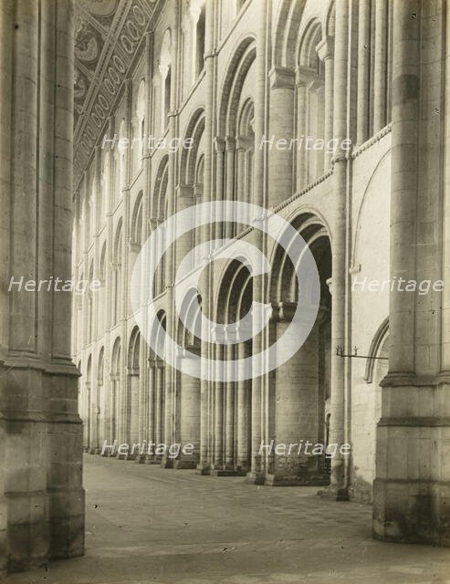 Ely Cathedral: Nave from under West Tower, c. 1891. Creator: Frederick Henry Evans.