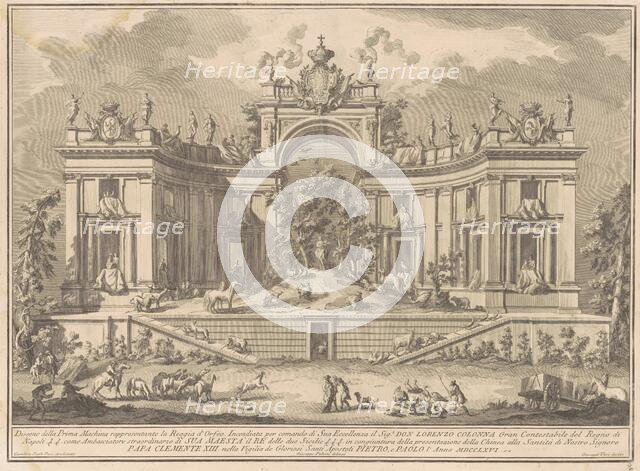 The Prima Macchina for the Chinea of 1766: The Palace of Orpheus, 1766. Creator: Giuseppe Vasi.
