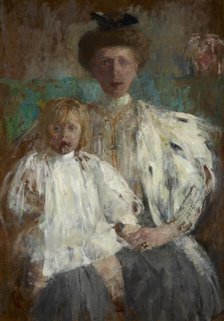 Portrait of Julia Puget née Kwilecka with Her Son Jacek, c1907. Creator: Olga Boznanska.