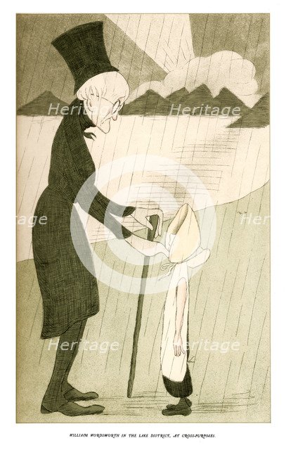 'William Wordsworth in the Lake District, at Cross-Purposes', 1904.Artist: Max Beerbohm