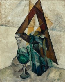 Still Life with Carafe, 1918. Creator: Osmiorkin, Alexander Alexandrovich (1892-1953).