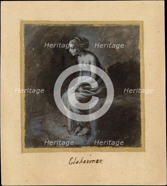 Seated Young Woman, late 16th-early 17th century. Creator: Adam Elsheimer.