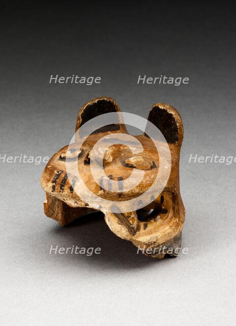 Vessel Fragment in the Form of a Feline Head, A.D. 600/1000. Creator: Unknown.