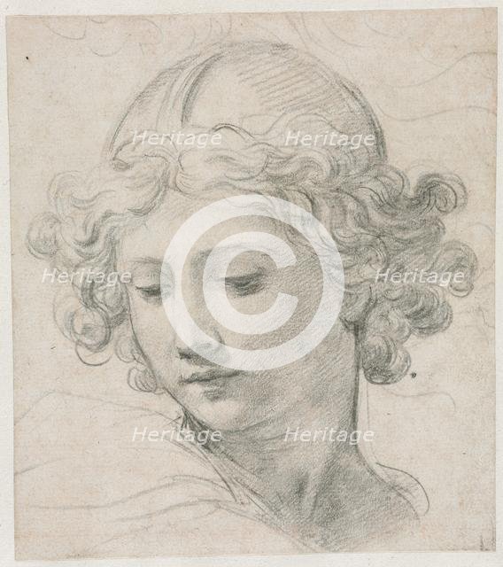 Study for the Head of St. Michael, 1633. Creator: Pietro da Cortona (Italian, 1596-1669).