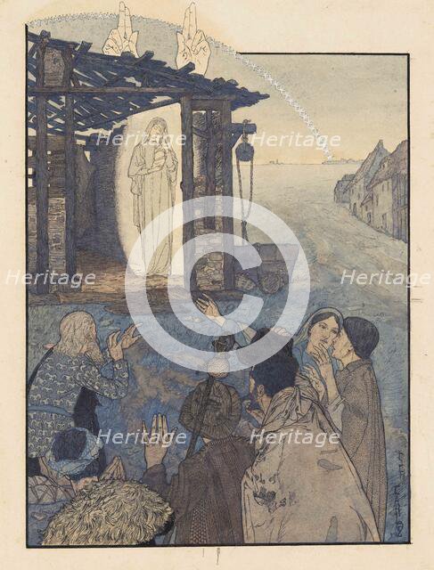 Nativity. Dawn Song (Study for the "Infancy Gospel of Our Lord Jesus Christ"), 1890. Creator: Schwabe, Carlos (1866-1926).