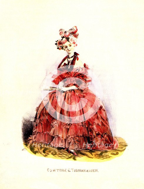 Portrait of Countess Catherine von Tiesenhausen (1803-1888), 1830s. Artist: Gagarin, Grigori Grigorievich (1810-1893)