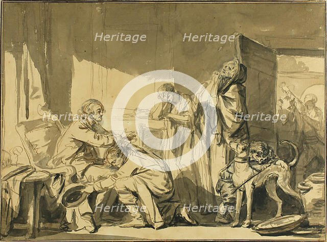 The Paternal Blessing, or The Departure of Basile, c. 1769. Creator: Jean-Baptiste Greuze.