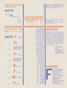 Merz 8-9. Nasci., 1924. Creator: Schwitters, Kurt (1887-1948).