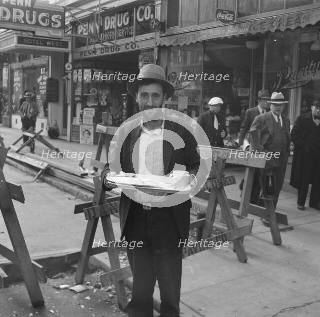 In the neighborhood where the Salvation Army operates, Salvation Army, San Francisco, CA , 1939. Creator: Dorothea Lange.