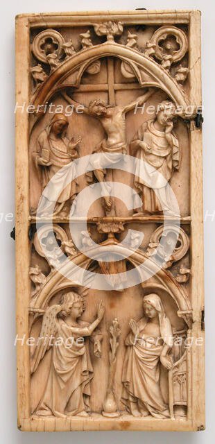 Leaf from a Diptych with the Crucifixion and Annunciation, French, ca. 1300-1350. Creator: Unknown.