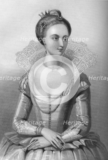 Anne of Denmark (1665-1714), queen consort of King James I, 1851.Artist: WH Mote