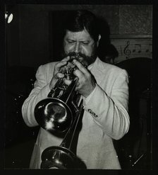 Trumpeter Bobby Shew performing at The Bell, Codicote, Hertfordshire, 19 May 1985. Artist: Denis Williams