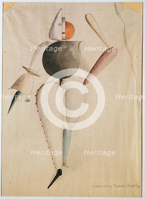 Costume design for the Triadic Ballet , 1919.