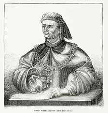 Lord Whittington and his cat, 1890.  Creator: E. J. Harty.