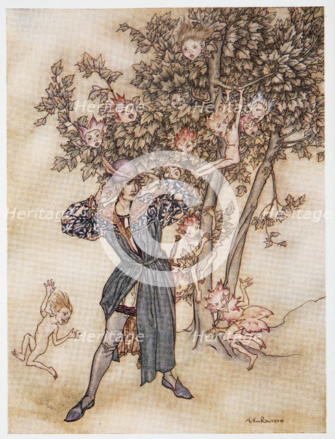 Burthen (dispersedly) ' Hark Hark!', illustration from 'The Tempest', 1926.