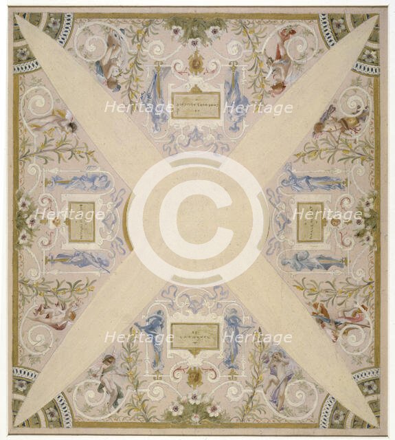 Sketch for the 'festival staircase' at the Hotel de Ville in Paris: February, between 1888 and 1898. Creator: Luc Olivier Merson.