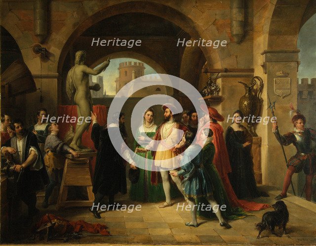 Francis I in the Studio of Benvenuto Cellini, 1837. Artist: Podesti, Francesco (1800-1895)
