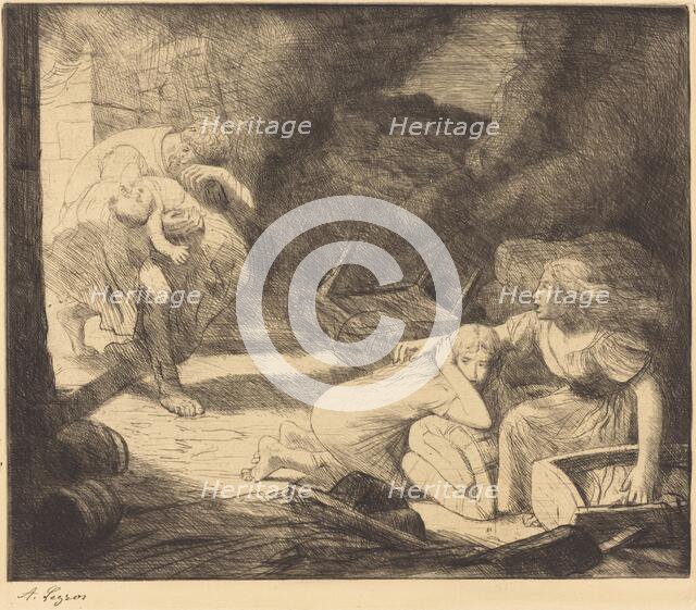 The Fire, 2nd plate (L'incendie). Creator: Alphonse Legros.
