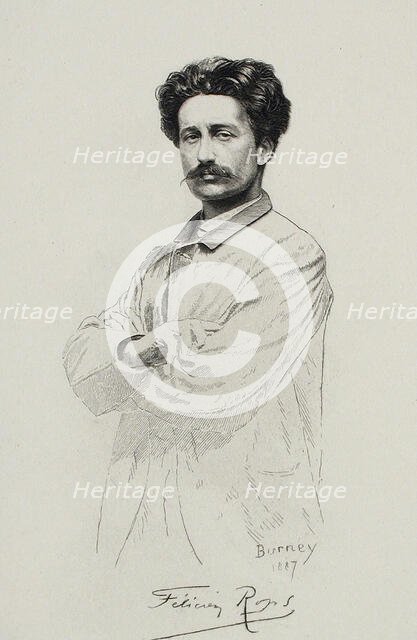 Self-portrait, 1887. Creator: Rops, Félicien (1833-1898).