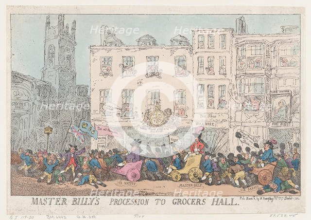 Master Billy's Procession to Grocers Hall, March 8, 1784., March 8, 1784. Creator: Thomas Rowlandson.