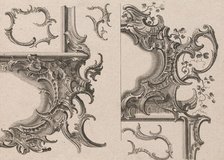 Suggestion for the Decoration of Lower Right and Top Right of a Framel, Pla..., Printed ca. 1750-56. Creator: Jeremias Wachsmuth.