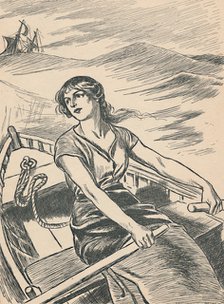 'Grace Darling Rows Out To The Wreck', c1907. Artist: Unknown.