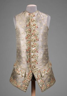 Waistcoat, probably British, 1750-70. Creator: Unknown.