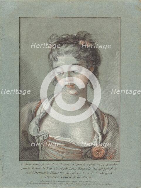 Bust of a Young Woman Looking Down, 1765/1767. Creator: Louis Marin Bonnet.