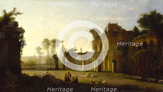 View of the Temple of Peace in the Roman Forum, 1864. Creator: George Loring Brown.