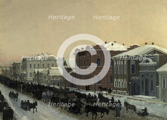 Magistratskaia Street at Shrove-Tide in 1897, 1897. Creator: Pavel Mikhailovich Kosharov.