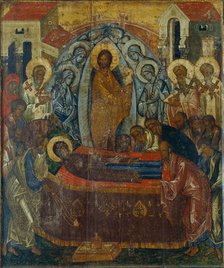 The Dormition of the Virgin, Early 15th cen.. Artist: Russian icon  