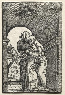 The Fall and Redemption of Man: The Embrace of Joachim and Anne at the Golden Gate, 1515. Creator: Albrecht Altdorfer (German, c. 1480-1538).