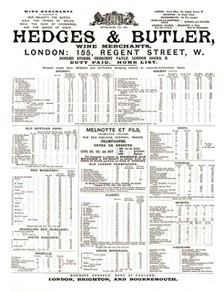 ''Hedges and Butler Wine Merchants', 1891. Creator: Unknown.