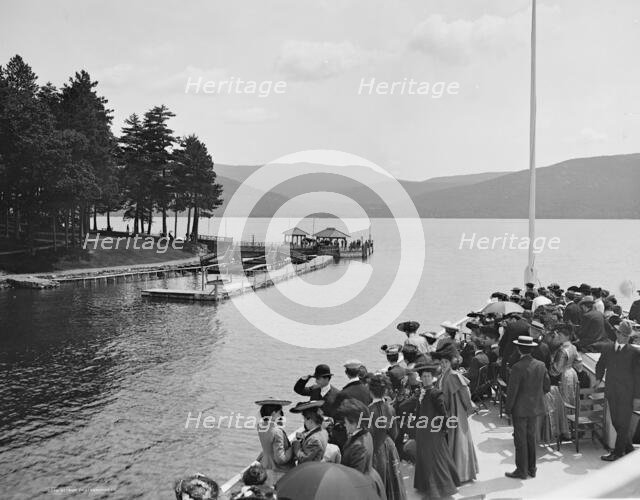 Approaching Sagamore Dock, Green Island, Lake George, N.Y., c1904. Creator: Unknown.