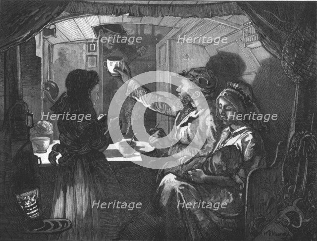 'Canal Life - Tea Time on a Monkey Boat', 1874. Artist: William Bazett Murray.