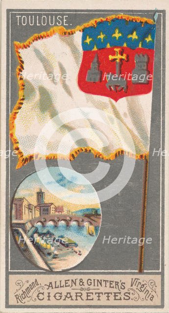 Toulouse, from the City Flags series (N6) for Allen & Ginter Cigarettes Brands, 1887. Creator: Allen & Ginter.