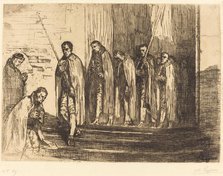 Procession Leaving a Church (La sortie de la procession). Creator: Alphonse Legros.