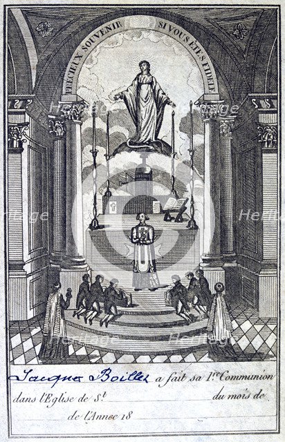 Certificate of communion, 19th century. Artist: Unknown