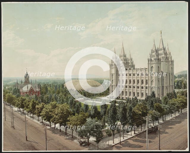 Temple Square, Salt Lake City, c1899. Creator: William H. Jackson.