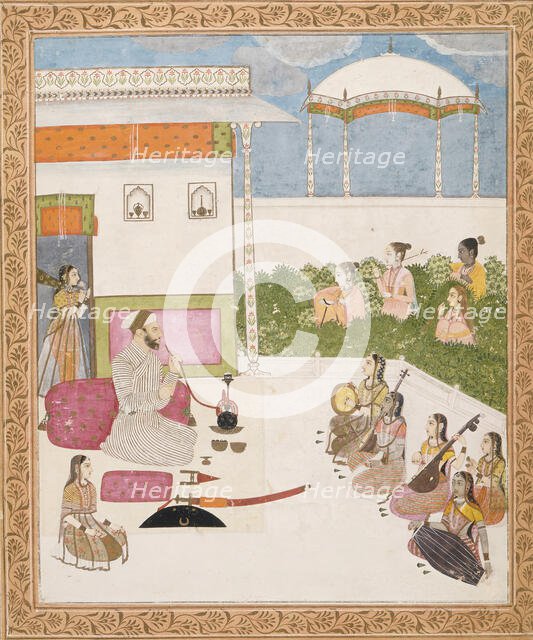 Musical Performance (Recto); Page of Calligraphy (Verso), c1750. Creator: Unknown.