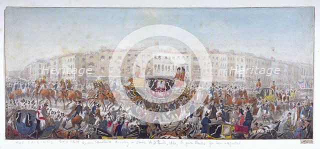 Queen Caroline travelling to St Paul's Cathedral, London, 20th November 1820 (1821). Artist: RWU