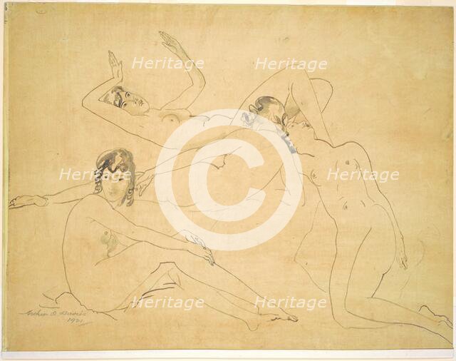 Four Figures, 1921. Creator: Arthur Davies.