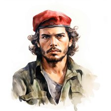 AI IMAGE - Portrait of Che Guevara, 1960s, (2023).  Creators: Heritage Images, Che Guevara.