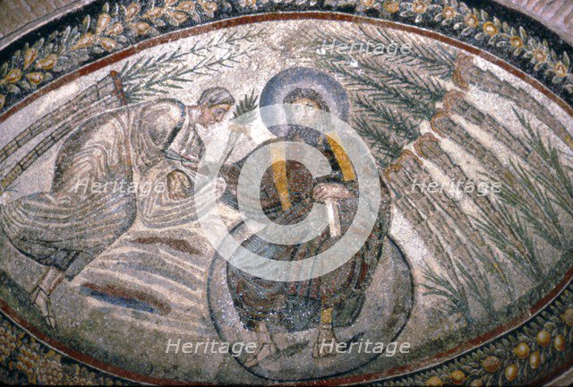 Christ seated on Globe surrounded by Palms, Church of Santa Costanza, Rome, c 4th century Artist: Unknown.