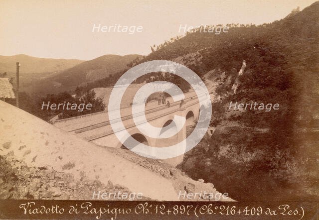 Viadotto di Papigno chilometro 12 + 897 (chilometro 216 + 409 da Pescara), October 1883. Creator: Achille Mauri.