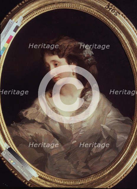 Portrait of Alexandra Chelischeva, 1860s-1870s. Artist: Makarov, Ivan Kosmich (1822-1897)